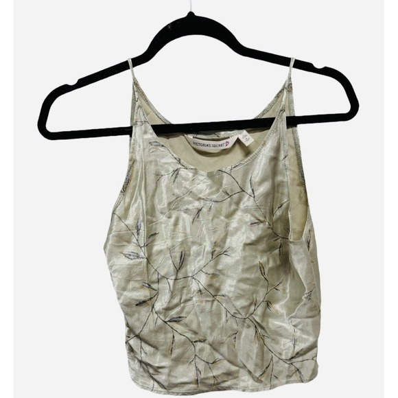 Victoria's Secret Vintage 90's Silk Cropped Cami Tank Size Medium Floral 1997 - Picture 1 of 5